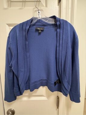 Women's Blue Open-Front Cardigan Sweater
